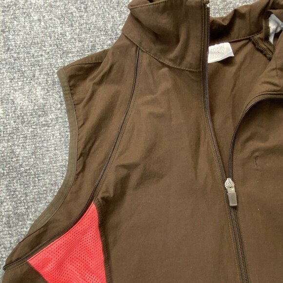 Danskin Now Jacket Womens Large Brown Windbreaker Zip Removable Sleeves Vest - Picture 12 of 14